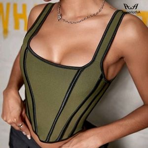 Sporty lace up corset top